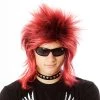 Wig Outlet Buy 80s Spiky Punk Mullet Wig Red And Black