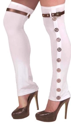 Forum Stockings & Tights Leg Warmers Steampunk Spats White