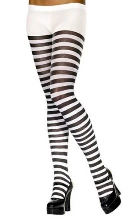 Smiffys Striped Tights Black And White
