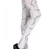 Disguise Nylon White Stitched Print Pantyhose Stockings & Tights