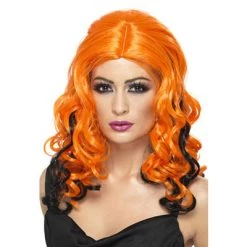 Smiffys Wicked Witch Wig Orange And Black Wigs